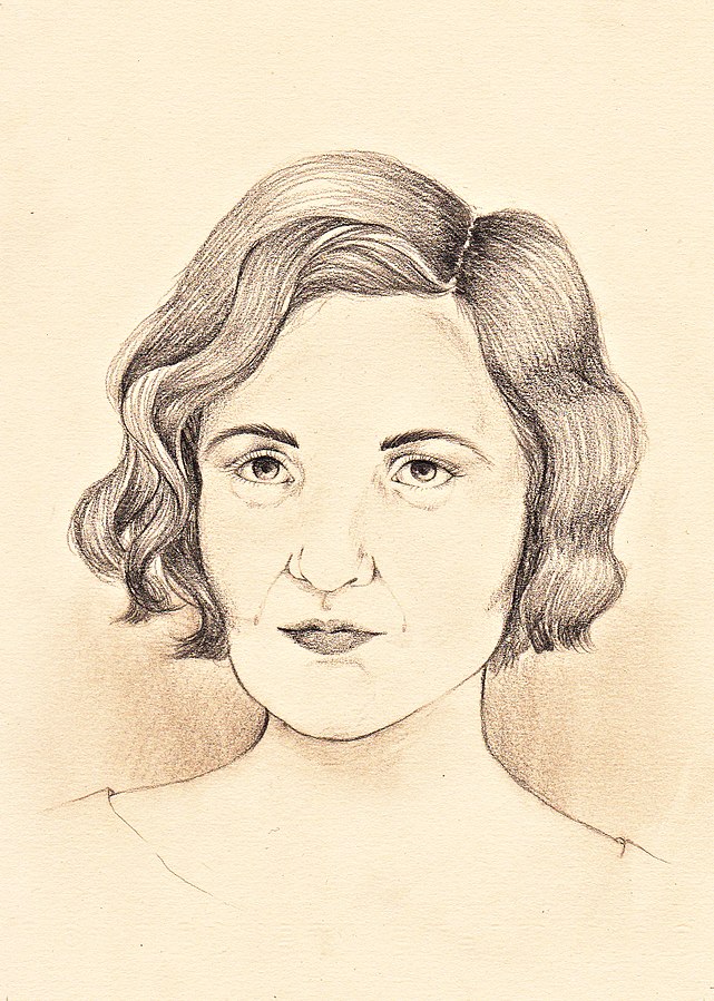 Retrato gráfico de Carmen Laforet