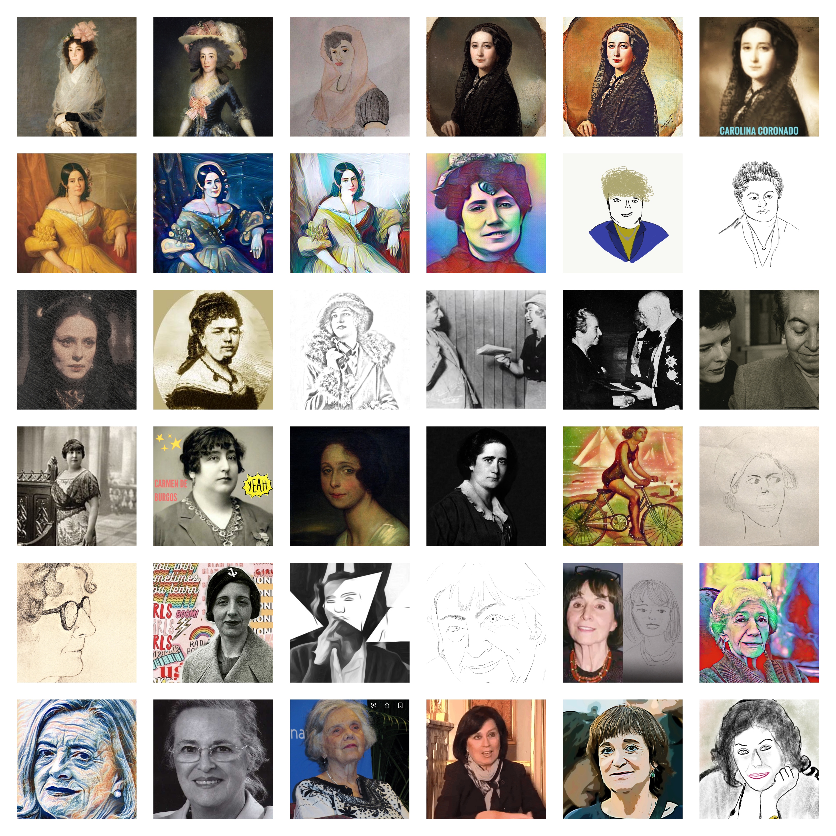 Collage de escritoras contemporáneas