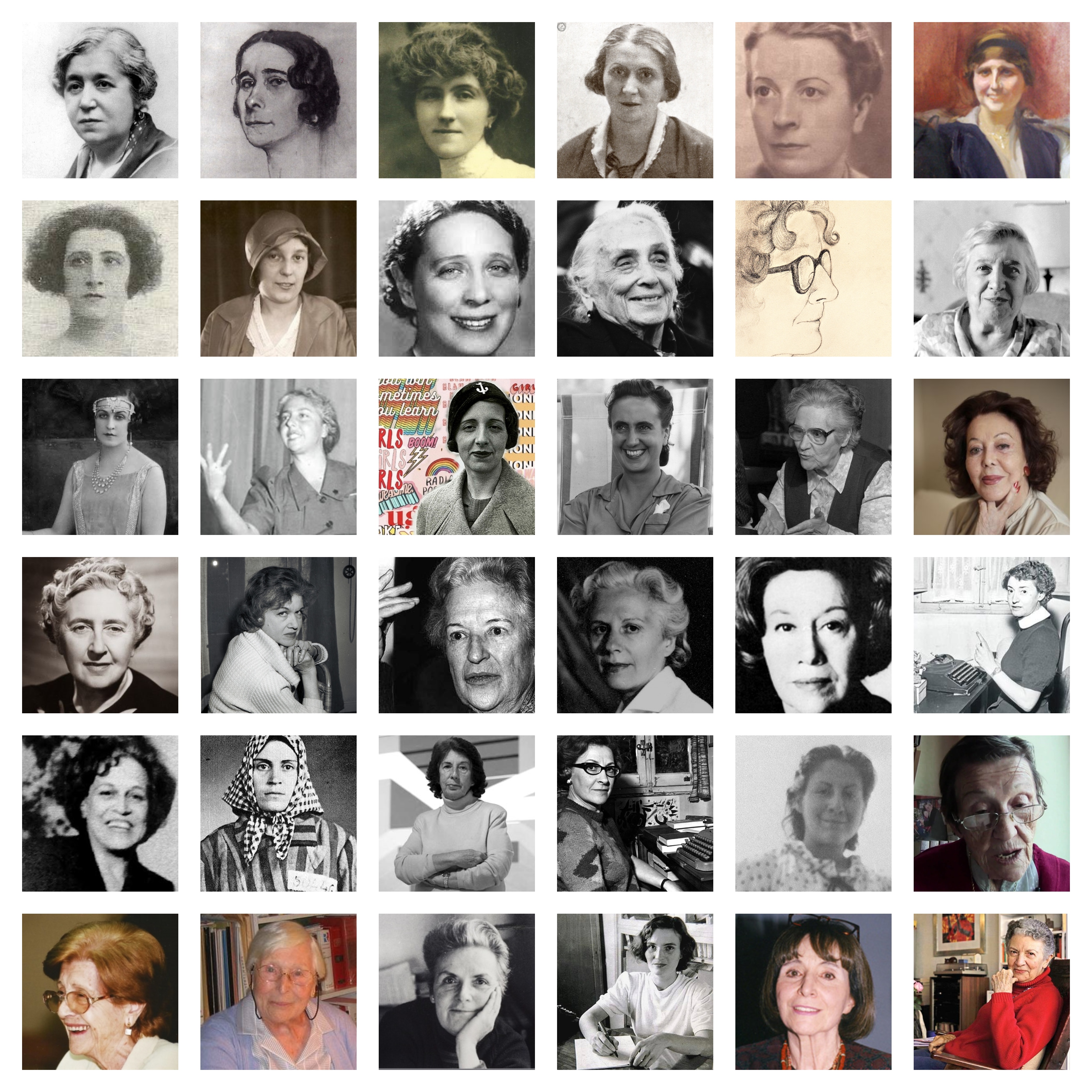 Collage de escritoras de la memoria en el siglo XX