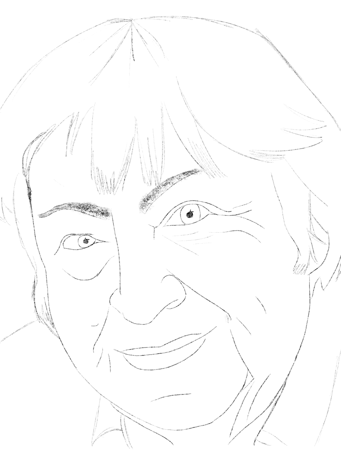 Retrato gráfico de Gloria Fuertes