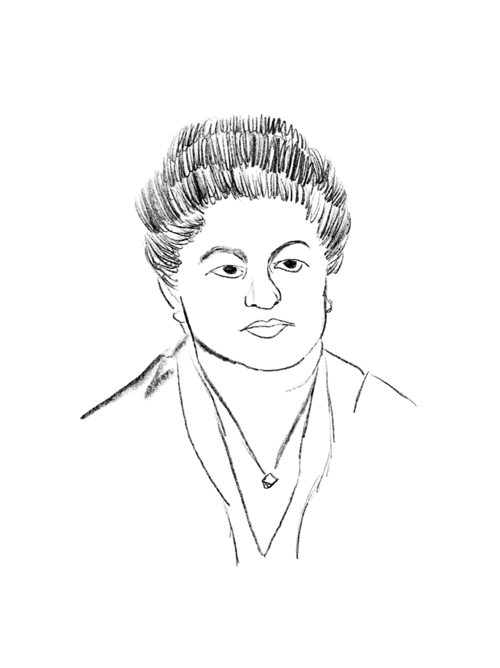 Retrato gráfico de Emilia Pardo Bazán